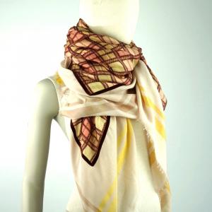 AHMADDY Baumwolle/Seide/Modal beige-rosa-gelb-grün